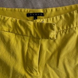 Theory Yellow Shorts Low Rise Size 6